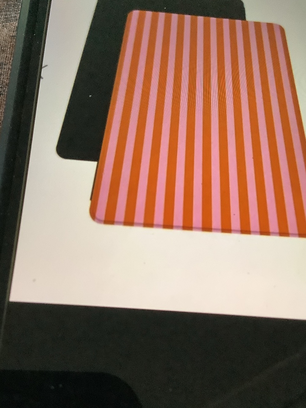 Pink and Orange Striped Tablet Sleeve Cover
